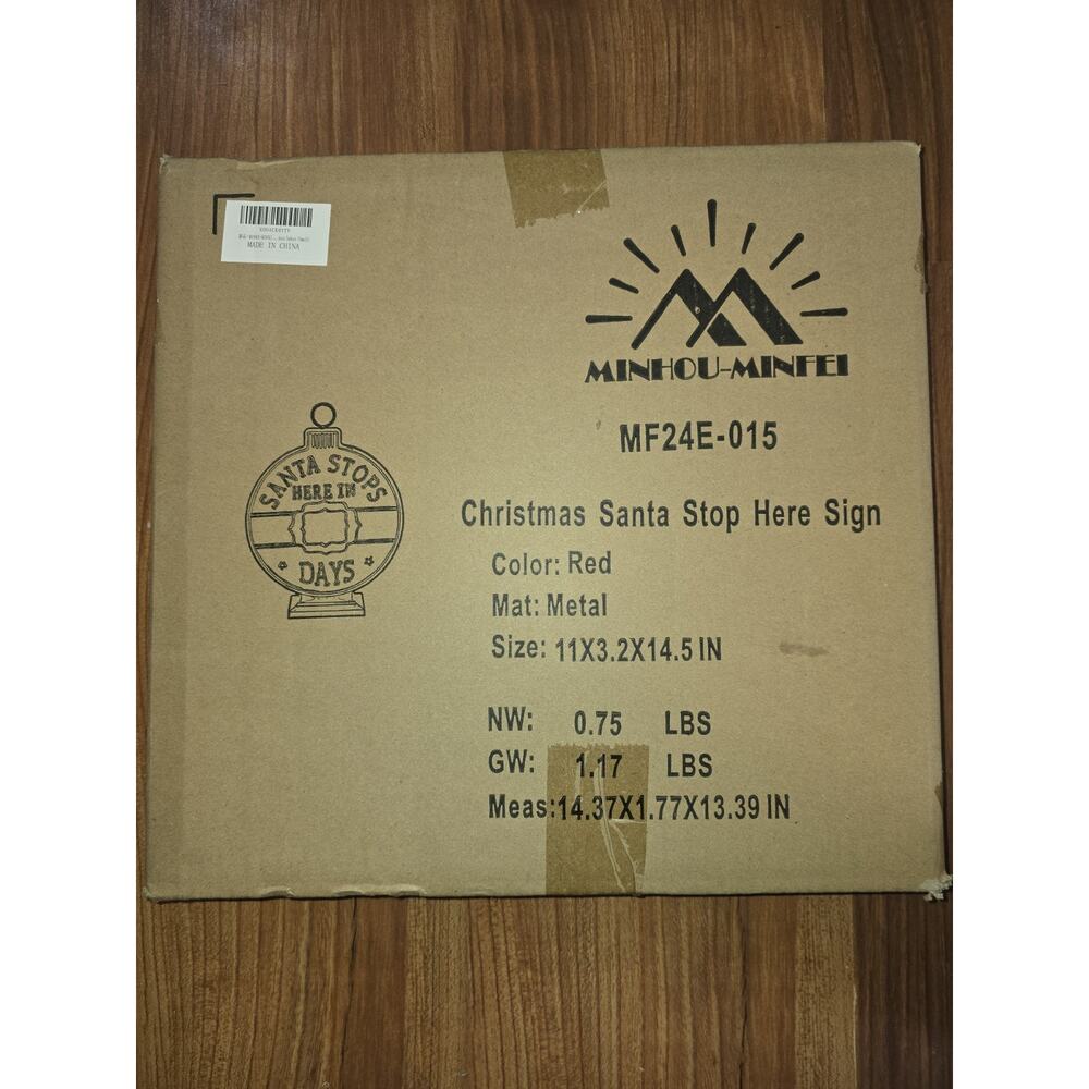 Santa Stop Here Sign, Metal 14.5 in Christmas Decorations Sign for Tabletop Home - Picture 7 of 7